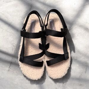 EVERLANE Sandals Teddy Sport Faux Fur Sherpa Lined